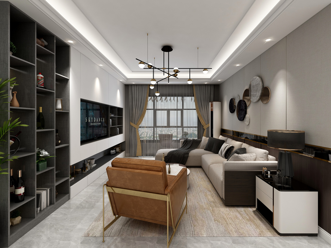 現(xiàn)代輕奢風格酒柜-木語絲韻生態(tài)板定制